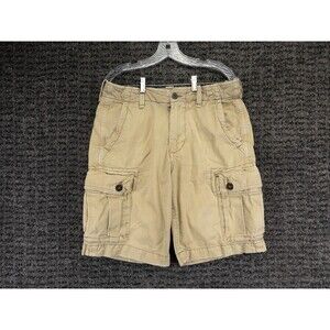 American Eagle Shorts Mens 32 (Tag 31) Beige Classic Length Cargo Distressed Y2K